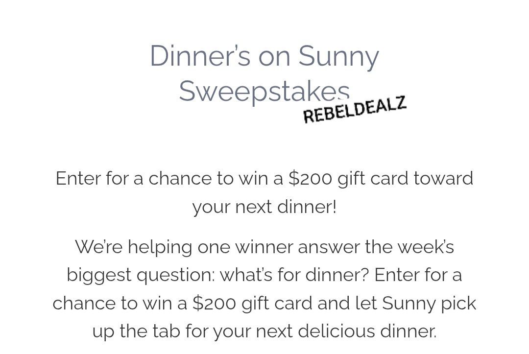 Sunny Wines Dinner's on Sunny Sweepstakes