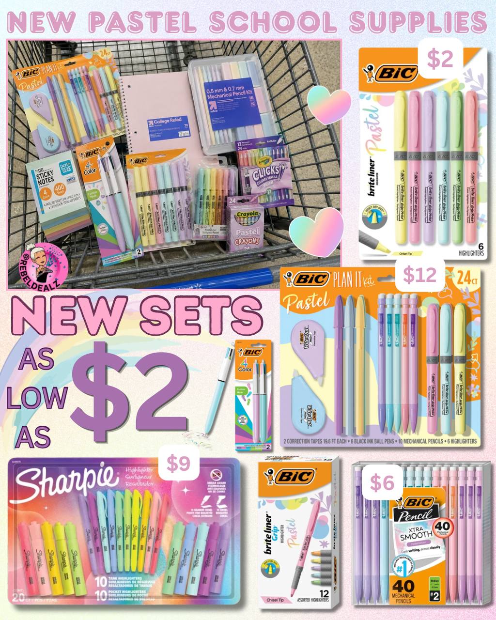 Pastel Back-to-School Supplies Starting at $2