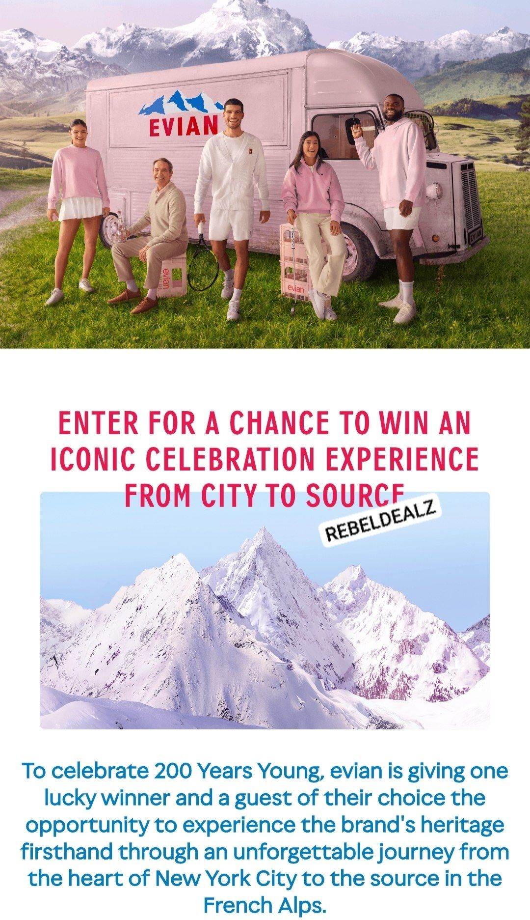 Evian 200 Years Young Sweepstakes - 6 Winners