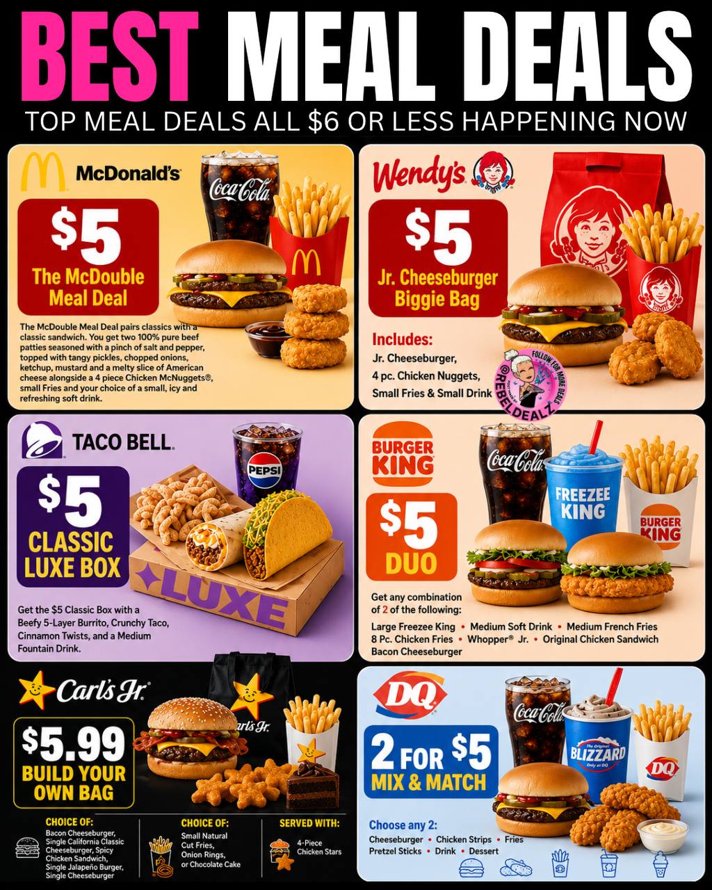 Best Cheap Fast Food & Restaurant Meal Deals Available Right Now