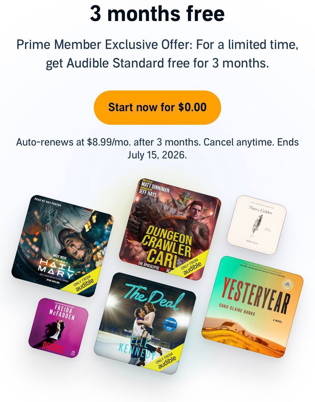 Amazon Audible 3-Month Free Trial
