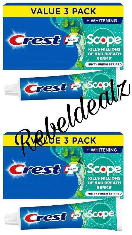 Crest + Scope Whitening Toothpaste Pack of 3 - Limited Time Offer