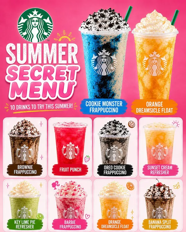 STARBUCKS SUMMER SECRET MENU DRINKS