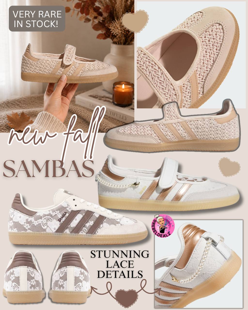 New Women's Samba Fall Releases - Tweed, Lace, Pearls & Silver Styles