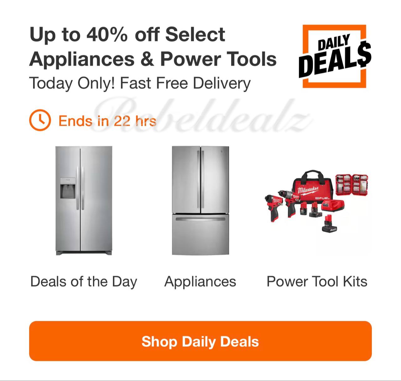 Up to 40% Off Select Appliances and Power Tools at Home Depot