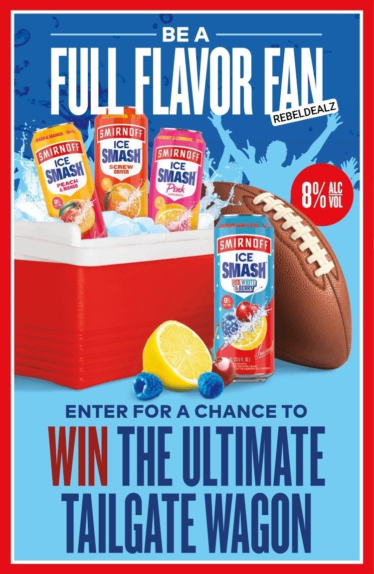 Smirnoff Ice Smash Tailgate Sweepstakes: 100 Winners