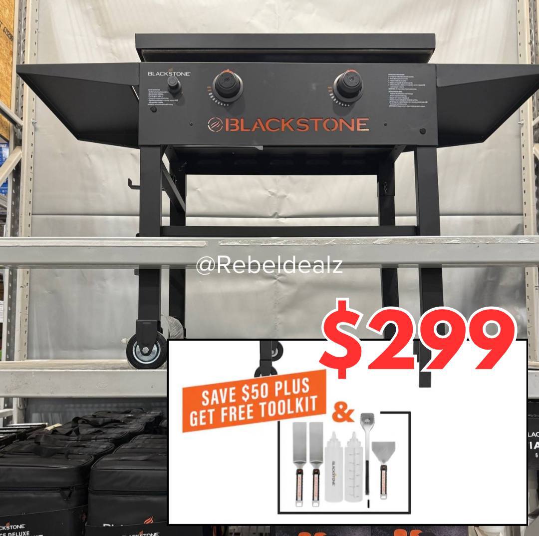 Get a 28" Original Griddle with Hard Cover 2-Burner Liquid Propane Flat Top Grill + Tool Sets for Free
