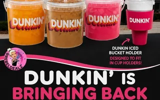 Dunkin' Iced Beverage Buckets Return August 7 with New Flavors and Bucket Holder