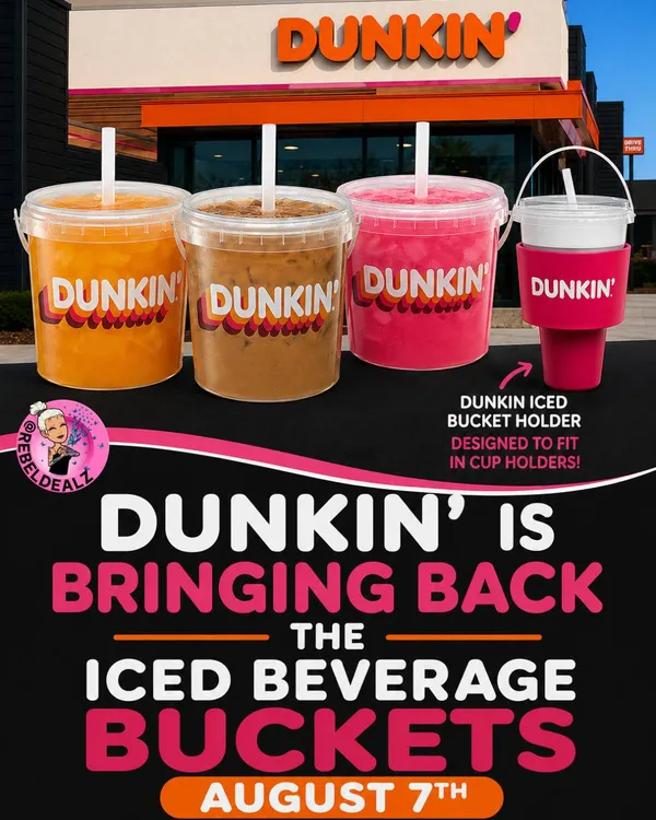 Dunkin' Iced Beverage Buckets Return August 7 with New Flavors and Bucket Holder