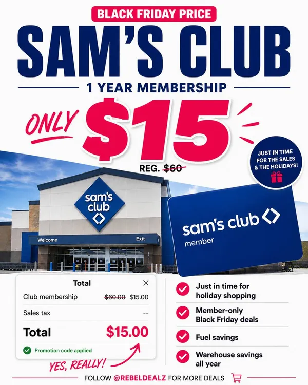 Sam's Club Membership Sale: Get it for Just $15!