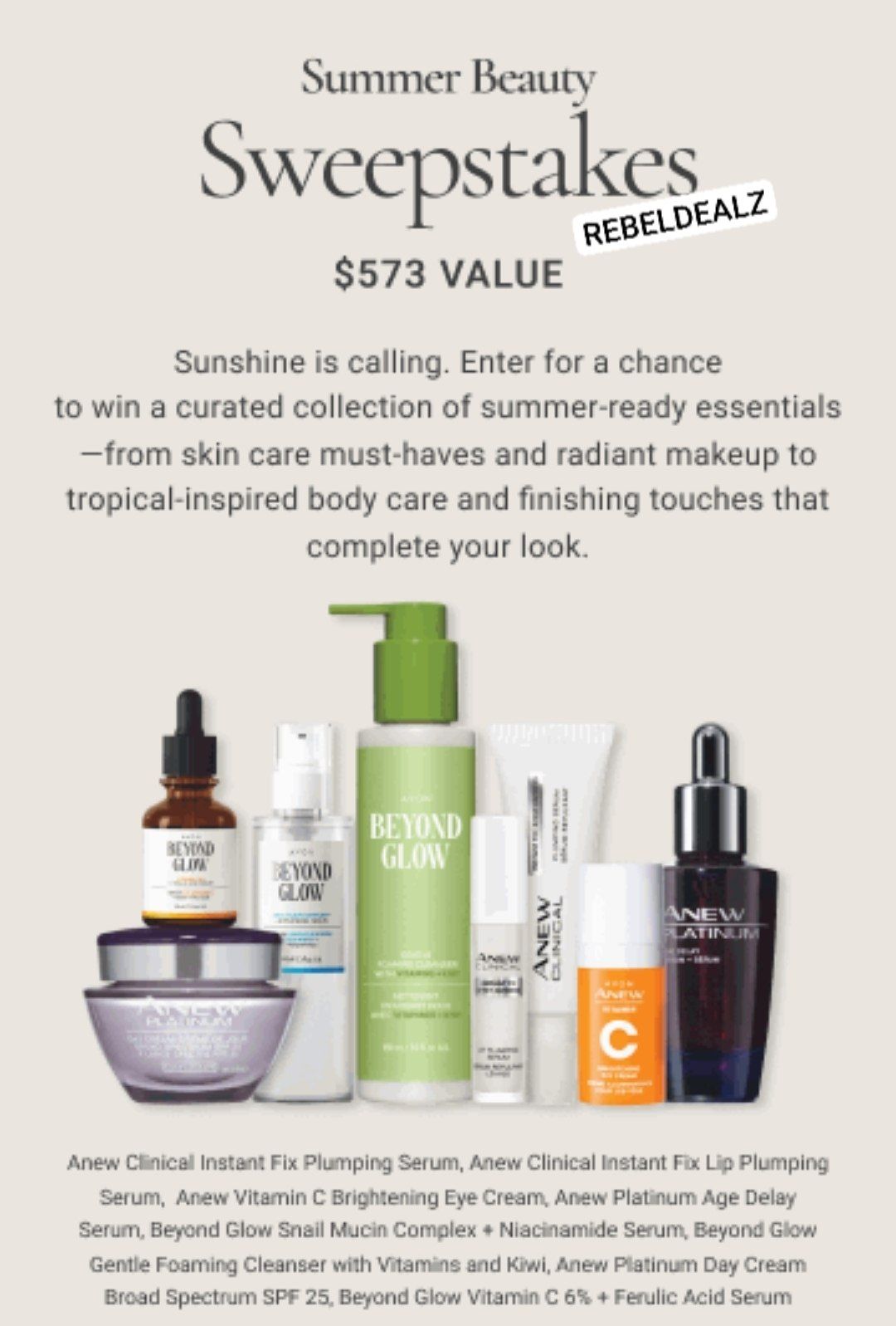 Avon Summer Beauty Sweepstakes - Win Big!