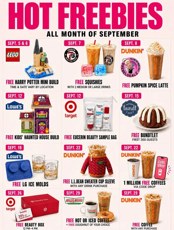 12 September Freebies You Won't Want to Miss