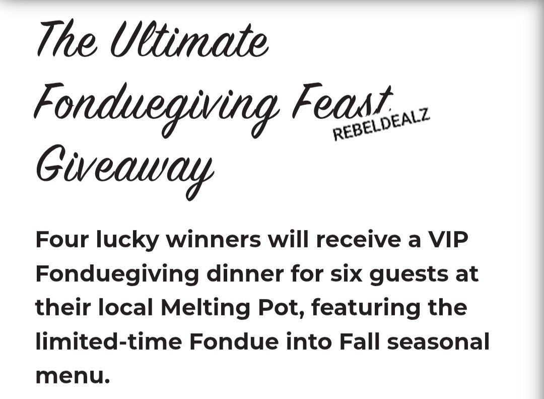 Melting Pot Ultimate Fonduegiving Feast Giveaway