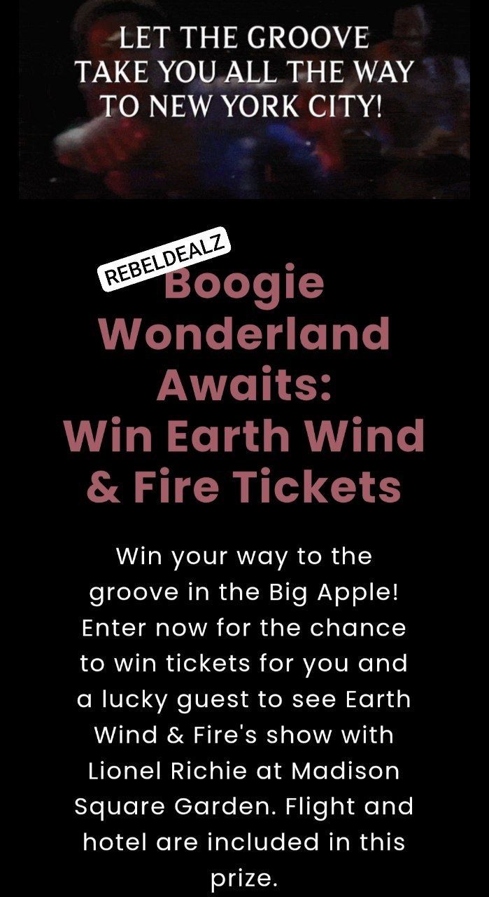 Enter to Win Sony 'Earth, Wind & Fire' Sweepstakes