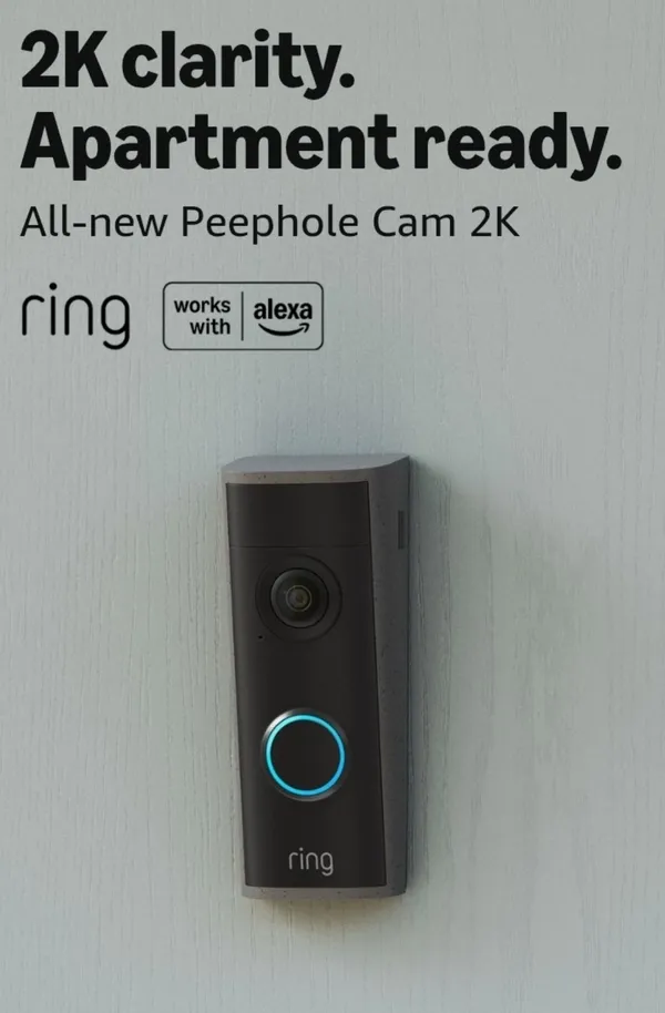 Ring Peephole Cam 2K: Renter-Friendly Smart Video Doorbell