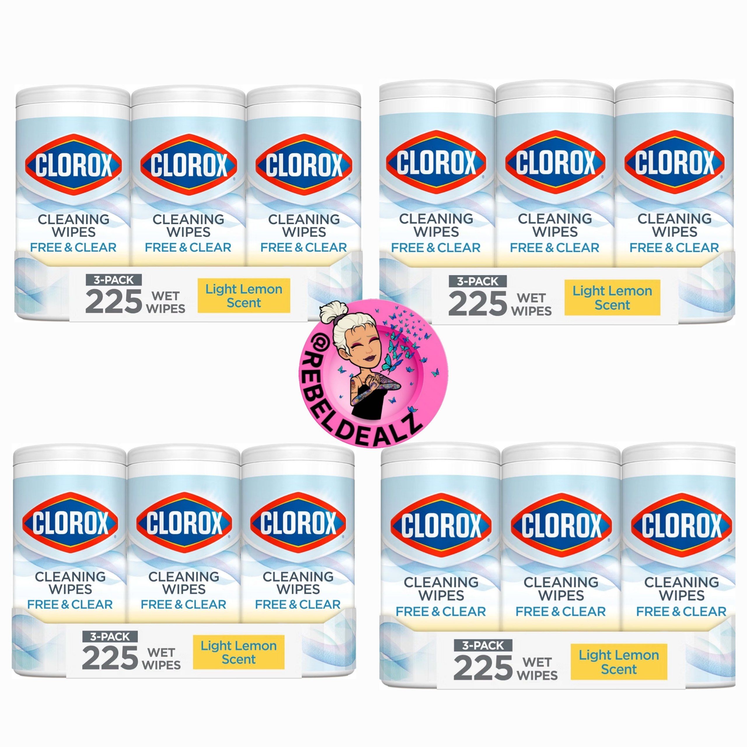 Clorox Free & Clear Cleaning Wipes 75-Count 3-Pack