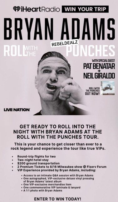 iHeartRadio Bryan Adams National Flyaway Sweepstakes