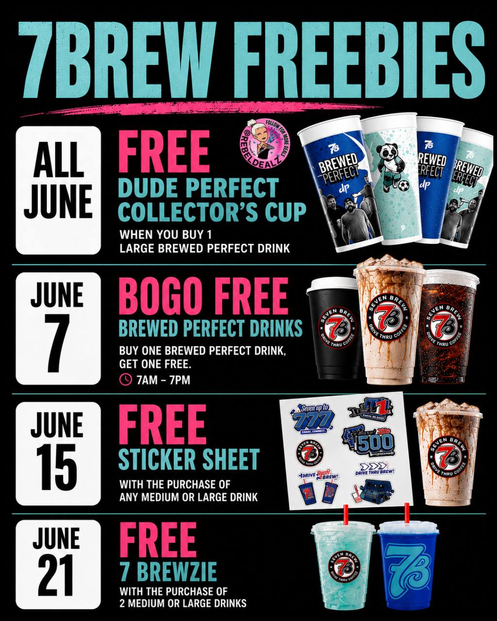 7 Brew June Freebies & Deals: Collector’s Cup, BOGO Drinks, Free Sticker Sheet & More