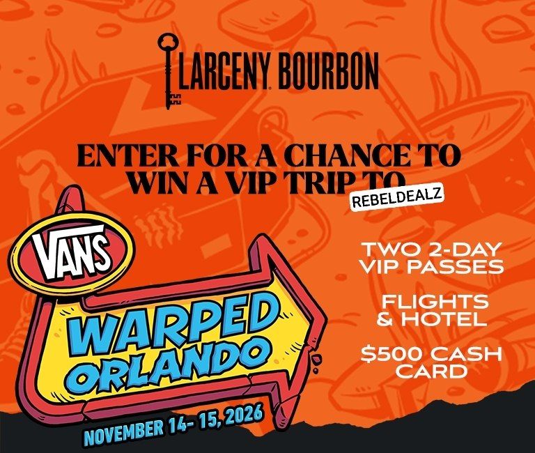 Larceny Bourbon Warped Orlando VIP Trip Sweepstakes