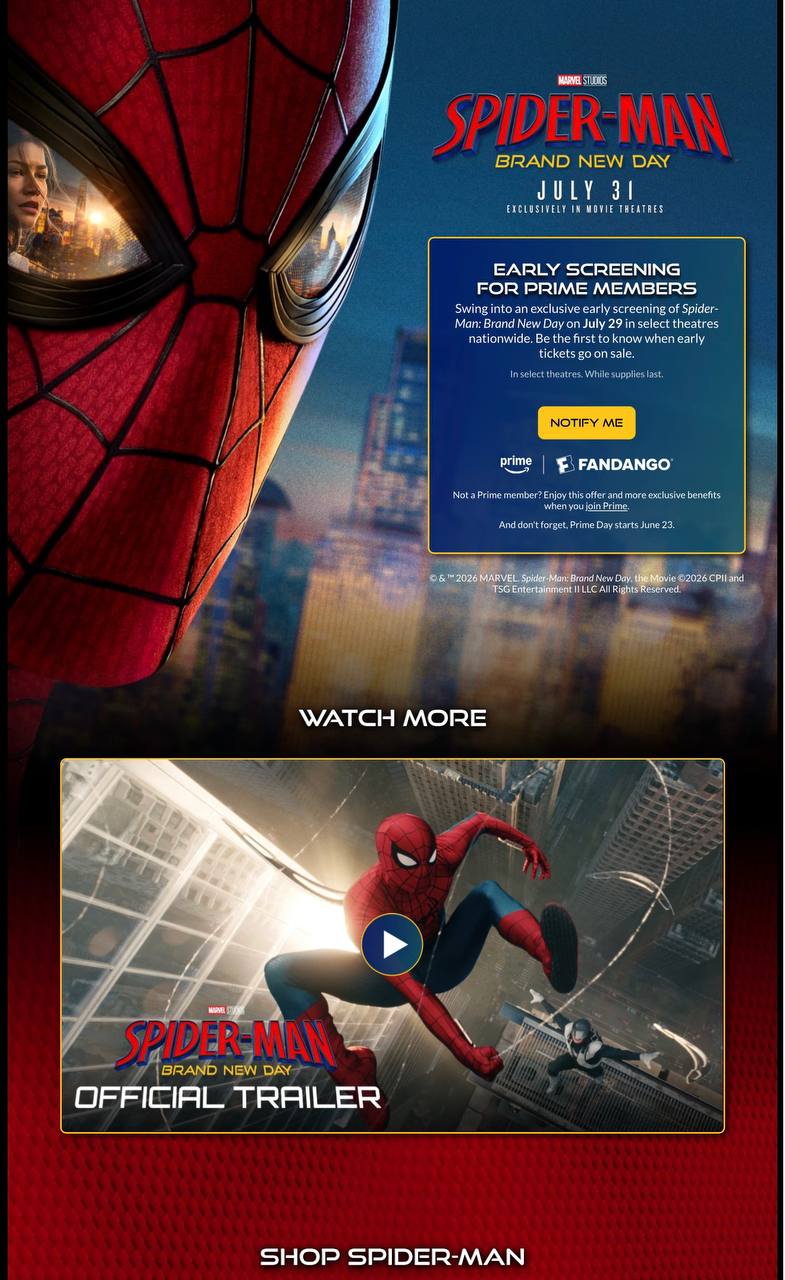 Prime Members: Exclusive Early Screening of Spider-Man: Brand New Day