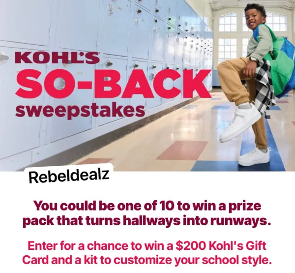 Kohl's So-Back Sweepstakes: Enter to Win $300 Backpack Prizes