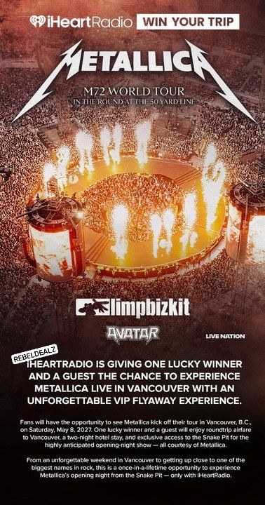 Win a VIP Flyaway to See Metallica Live in Vancouver