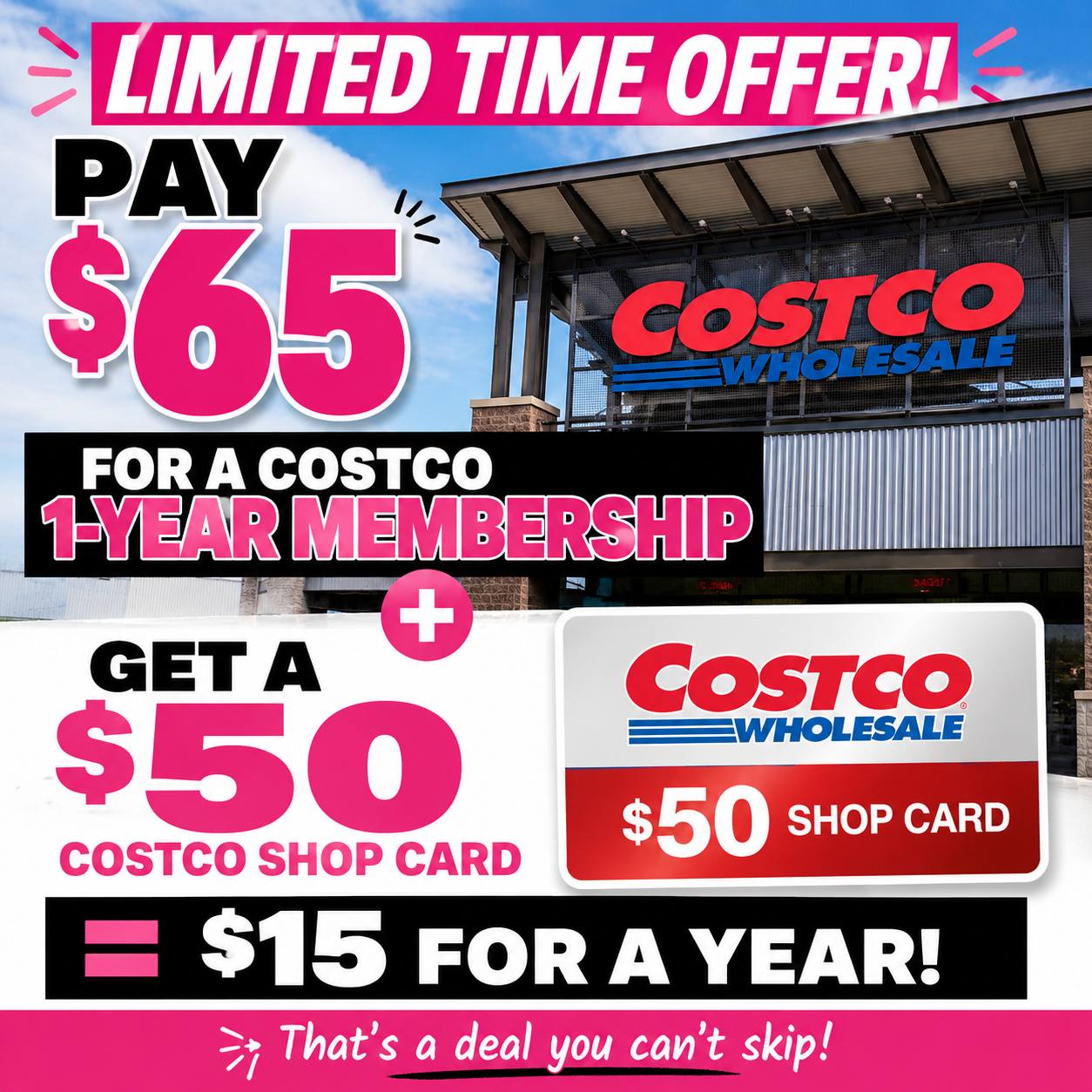 Costco Gold Star Membership with $50 Shop Card