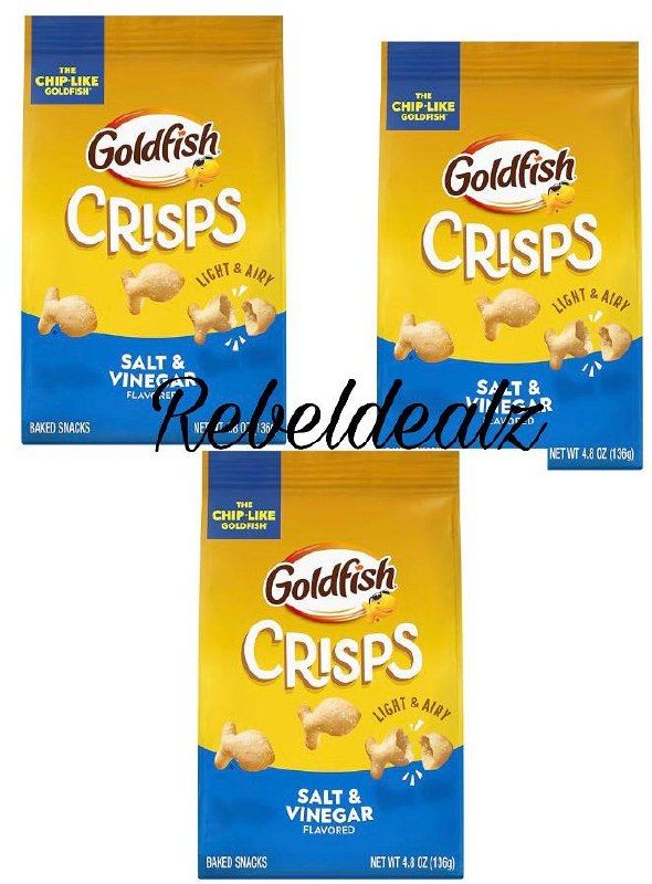 Goldfish Crisps Salt & Vinegar 3 Bags Under $4 on Amazon