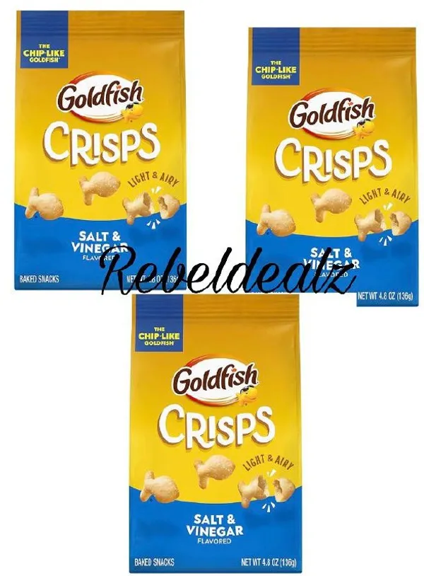 Goldfish Crisps Salt & Vinegar 3 Bags Under $4 on Amazon