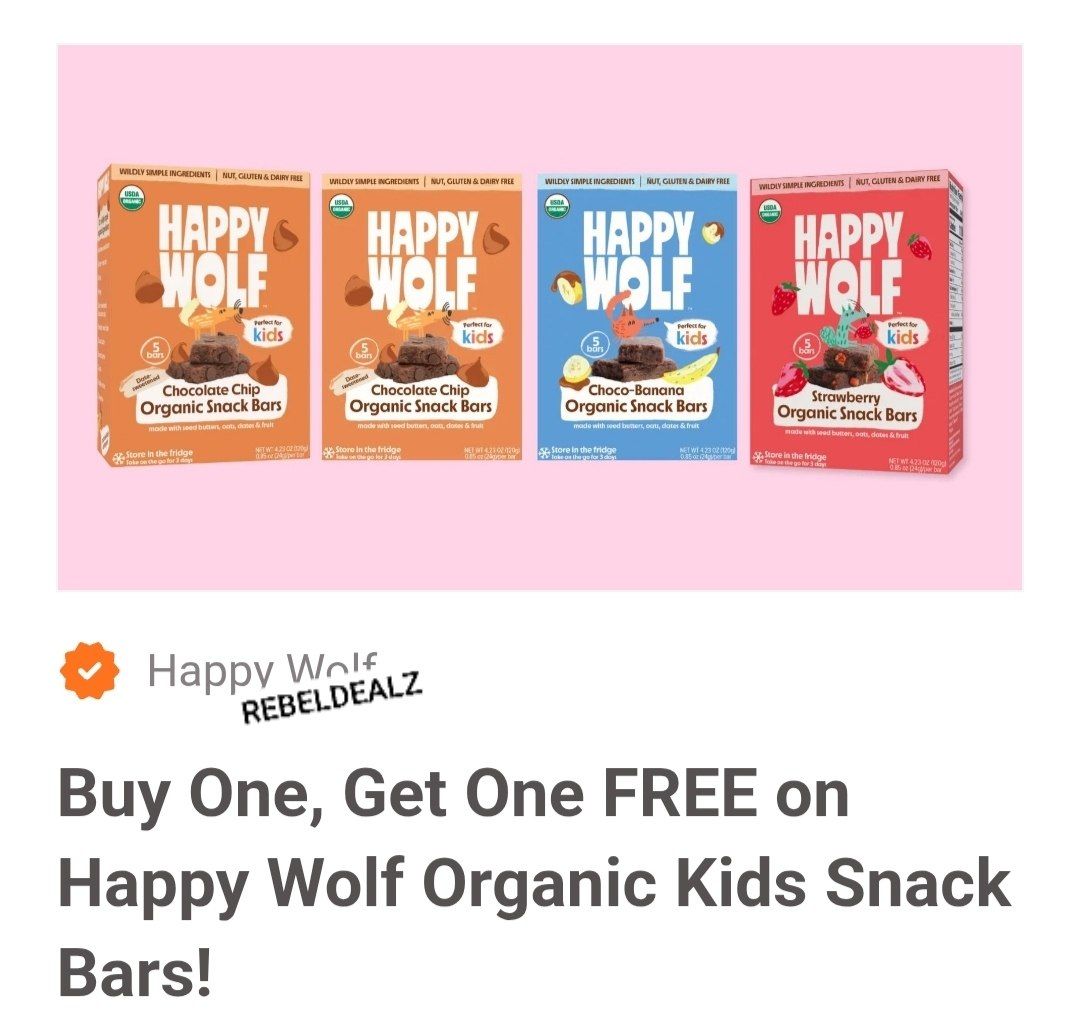 Buy One, Get One Free Happy Wolf Organic Kids Snack Bars After Rebate