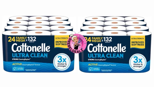 Cottonelle Ultra Clean Toilet Paper 24 Mega Rolls on Sale at Amazon