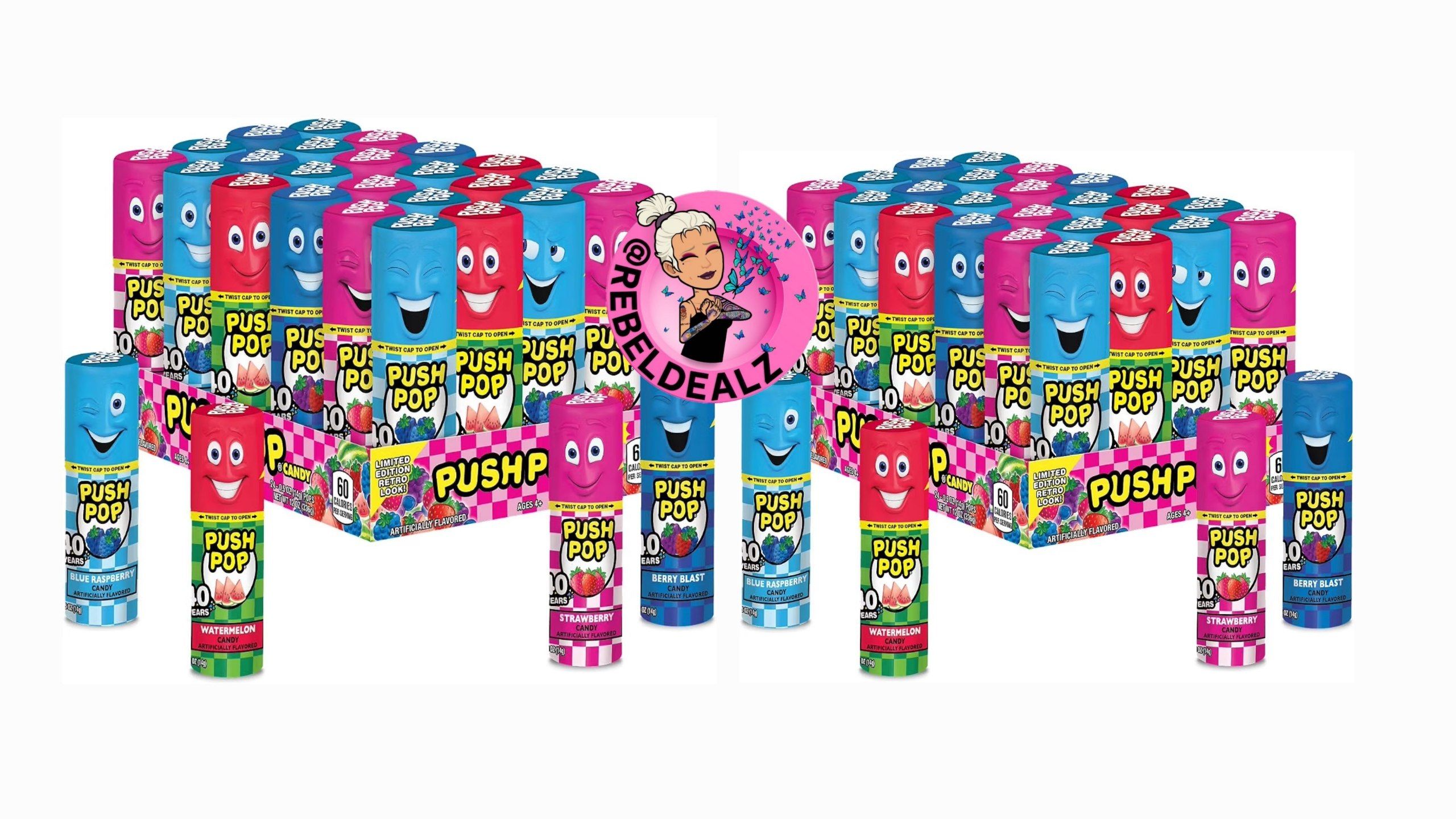 Push Pop Candy Lollipops 24-Count Variety Pack