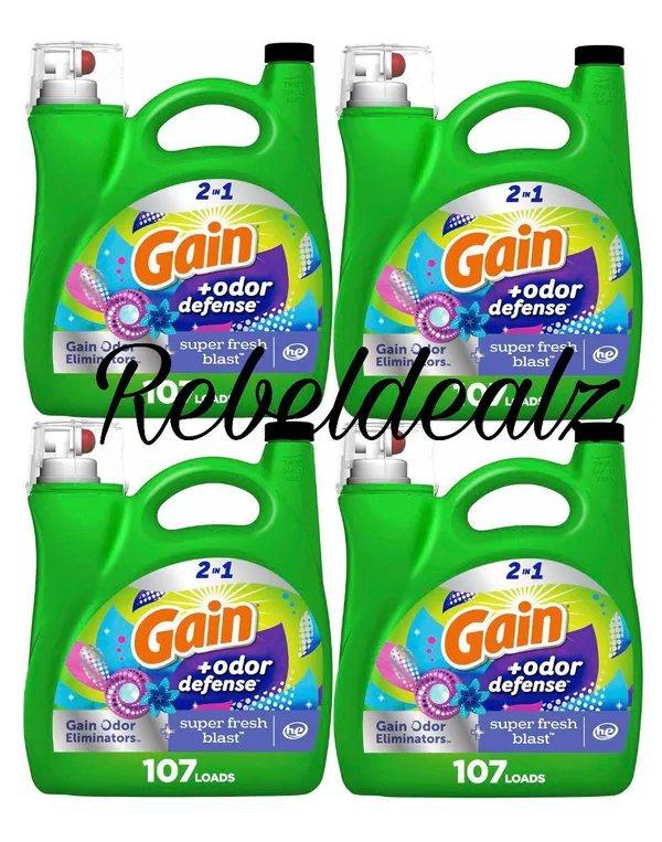 Gain Odor Defense Laundry Detergent 4-Pack, $36.xx at Amazon