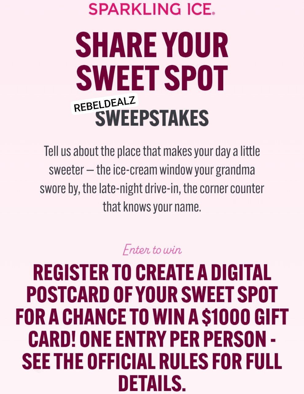 Sparkling Ice 'Sweet Spot' Sweepstakes - Win Big!