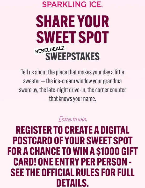 Sparkling Ice 'Sweet Spot' Sweepstakes - Win Big!