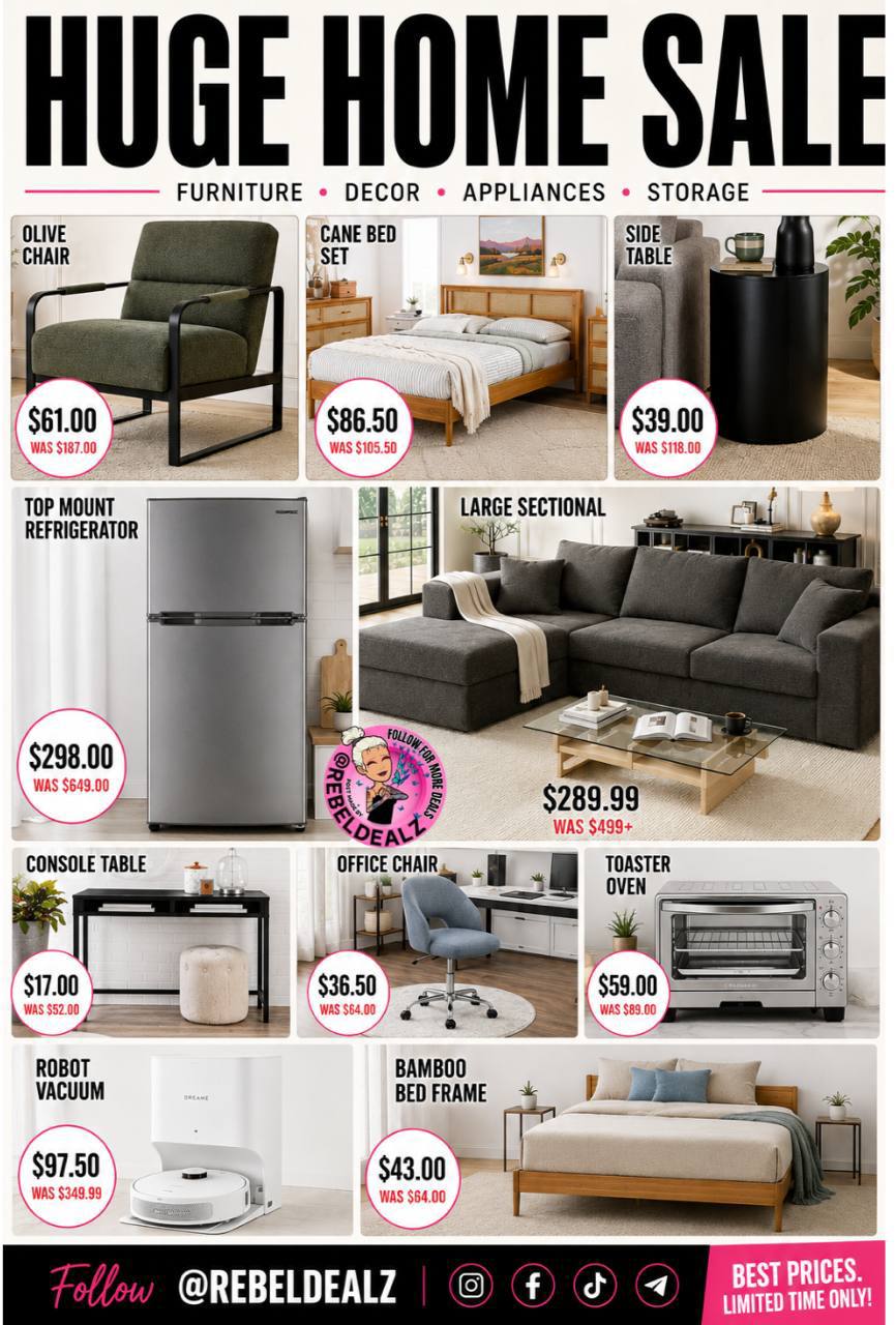 HUGE HOME SALE - Up to 96% Off Furniture and Home Decor