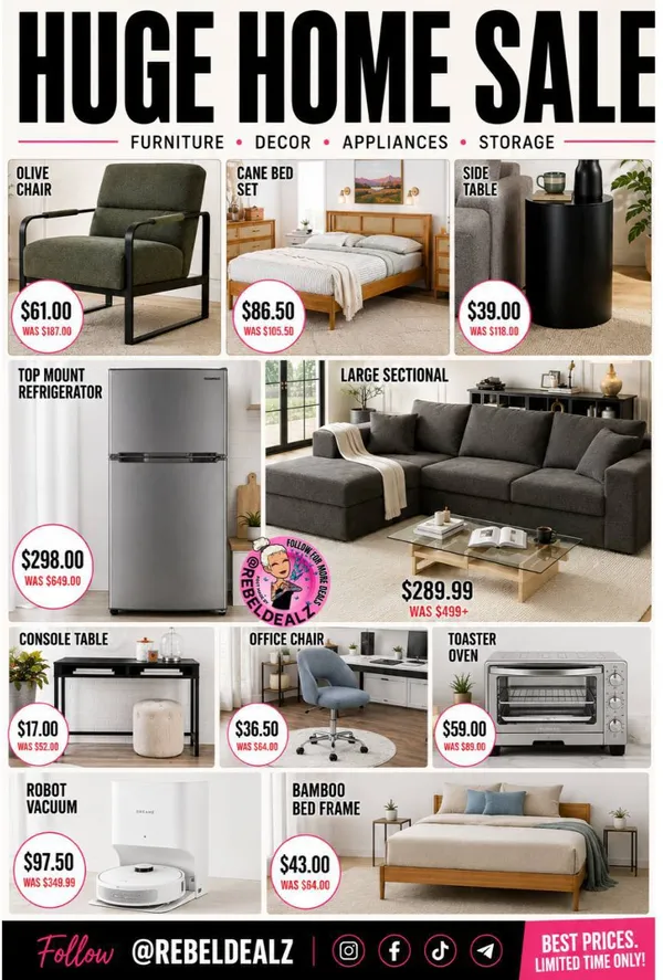 HUGE HOME SALE - Up to 96% Off Furniture and Home Decor