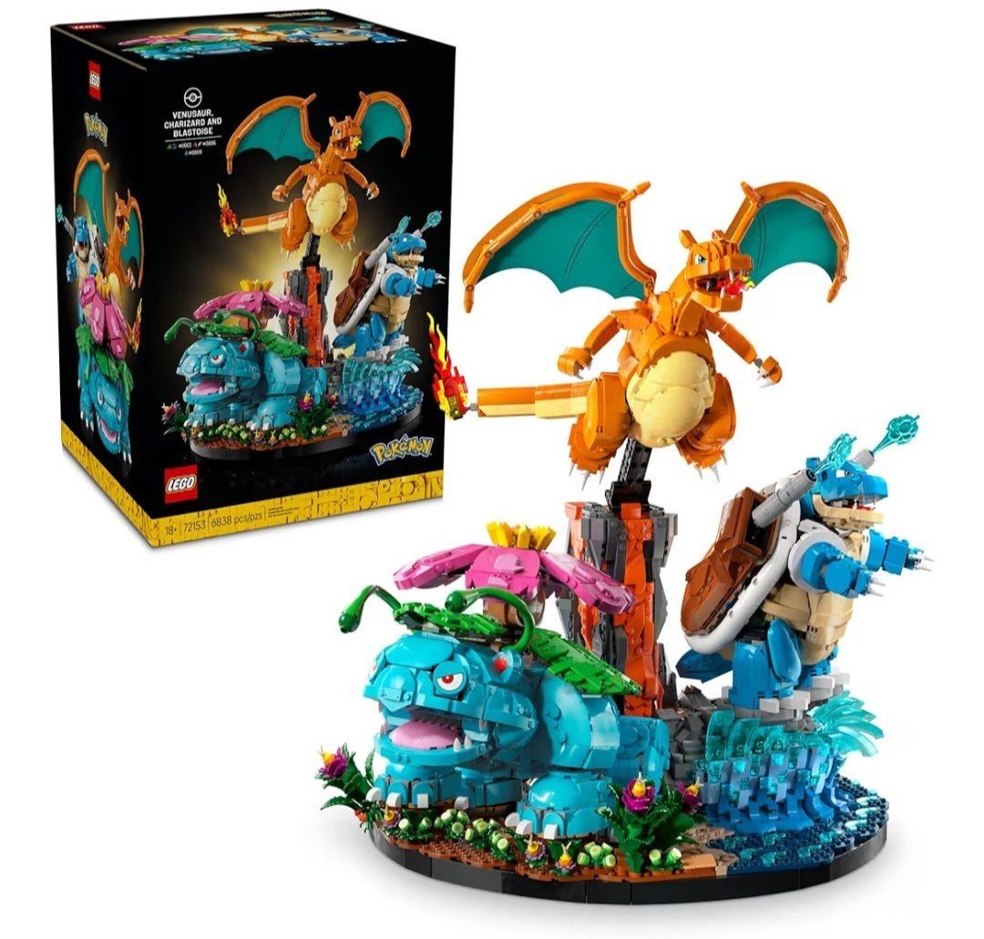 LEGO Pokémon Venusaur, Charizard and Blastoise Building Set for Adults Preorder