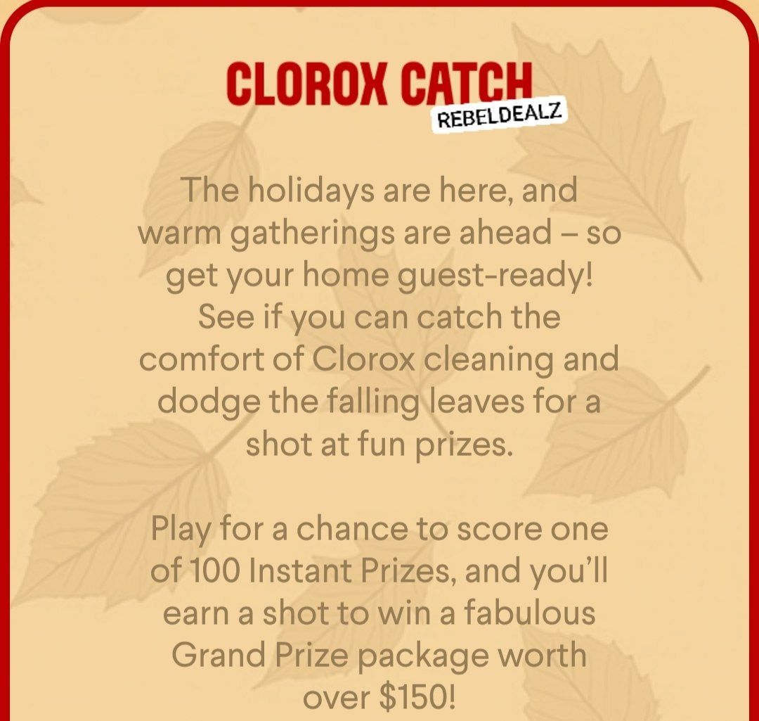 Clorox Catch 2026 Holiday Instant Win Game