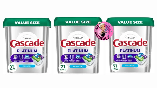 Cascade Platinum Dishwasher Pods 71-Count on Sale at Amazon