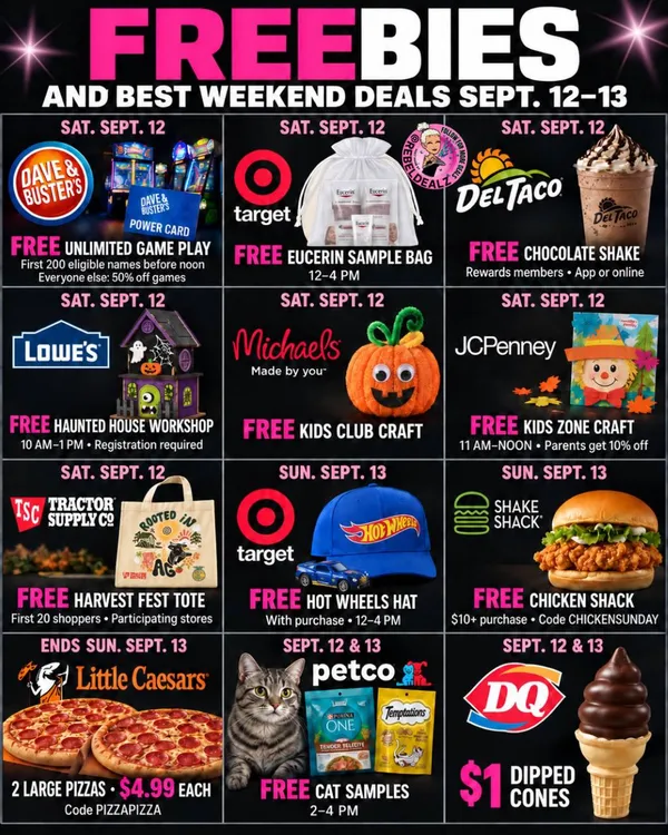 12 Freebies and Deals Happening This Weekend