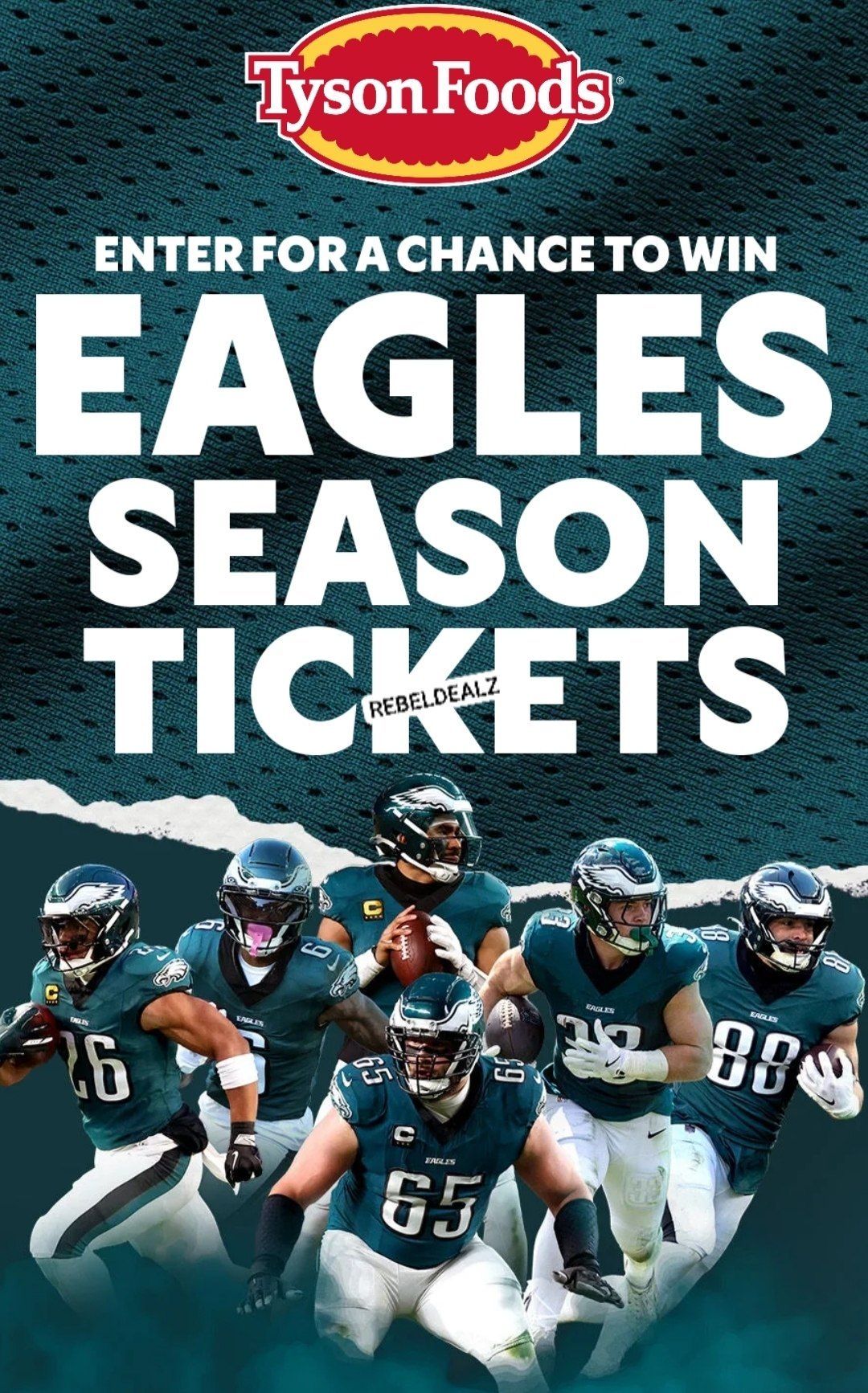 Tyson Philadelphia Eagles Season Ticket Sweepstakes - 3 Winners