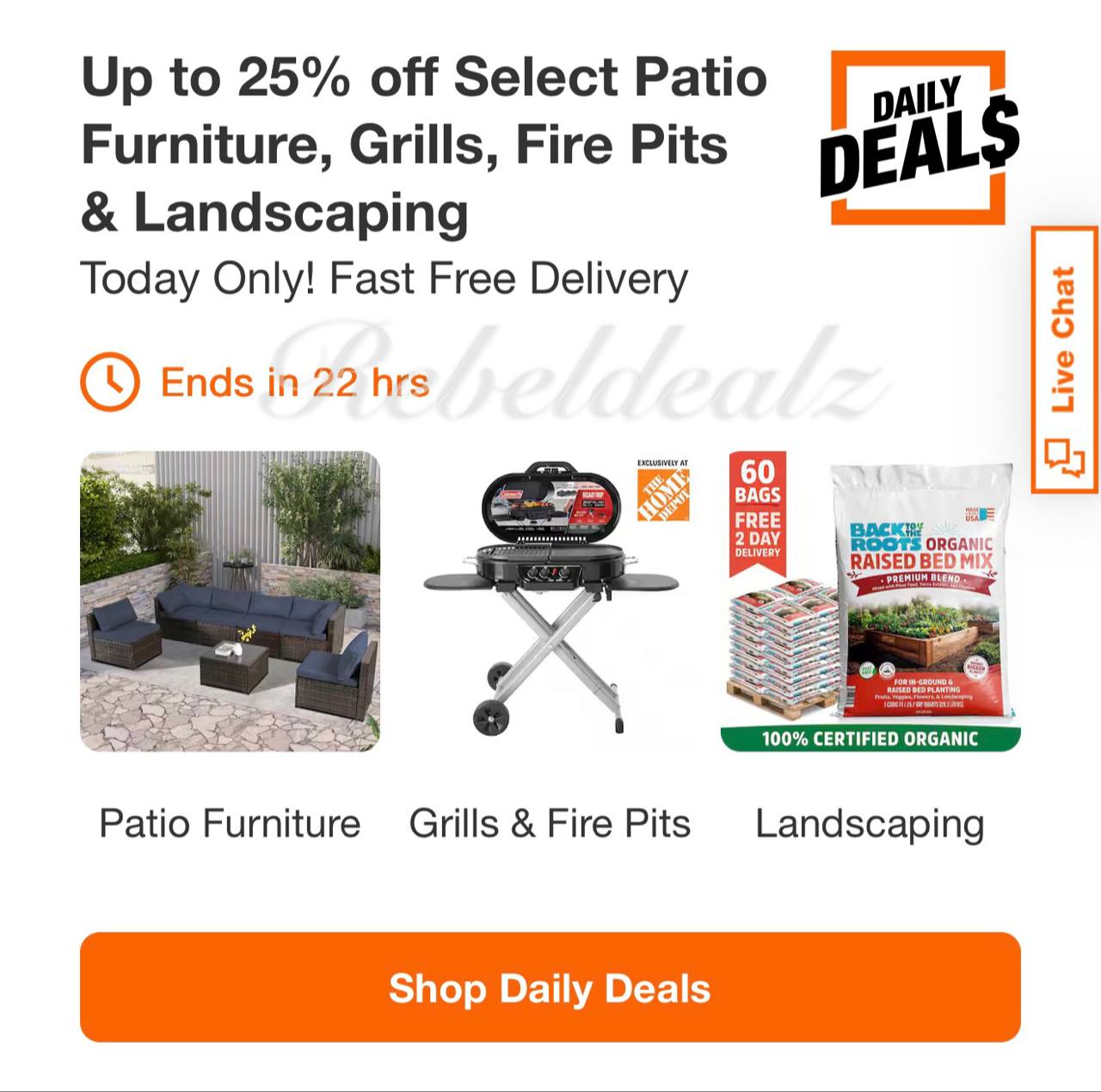 Home Depot Daily Deals: Up to 25% Off Patio Furniture and More