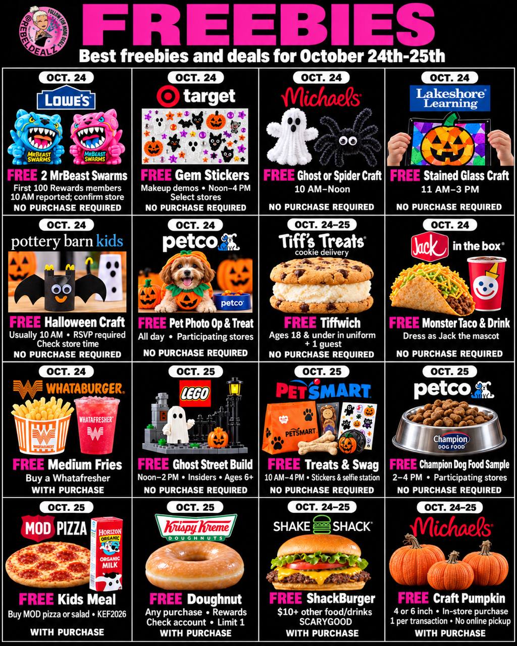 16 Weekend Freebies and Deals for October 24-25