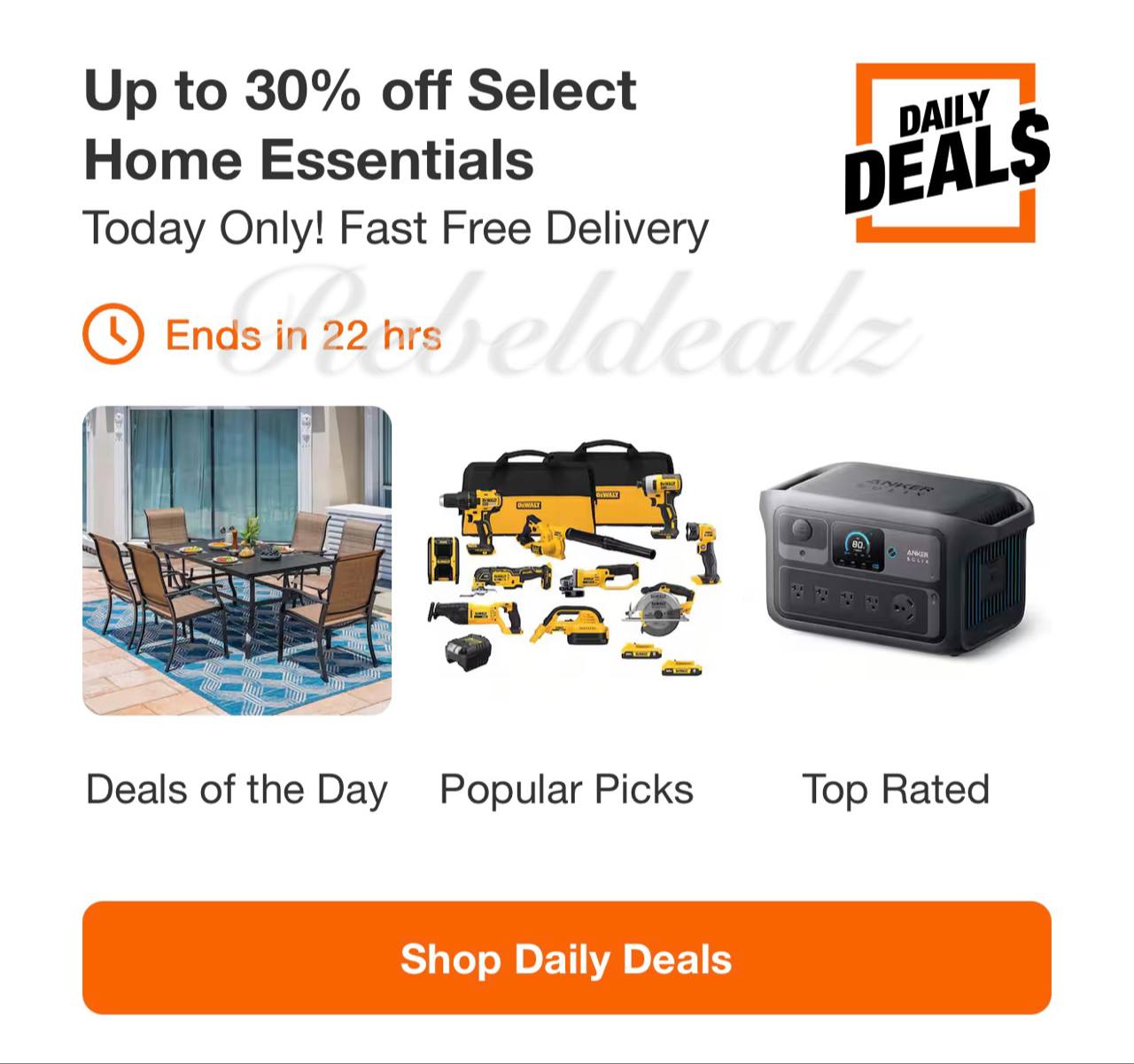 Home Depot Daily Deals: Up to 30% Off Select Home Essentials