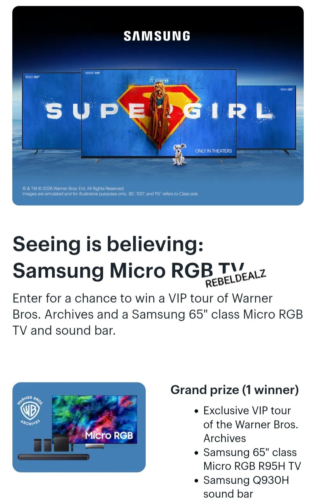 Samsung Supergirl Sweepstakes