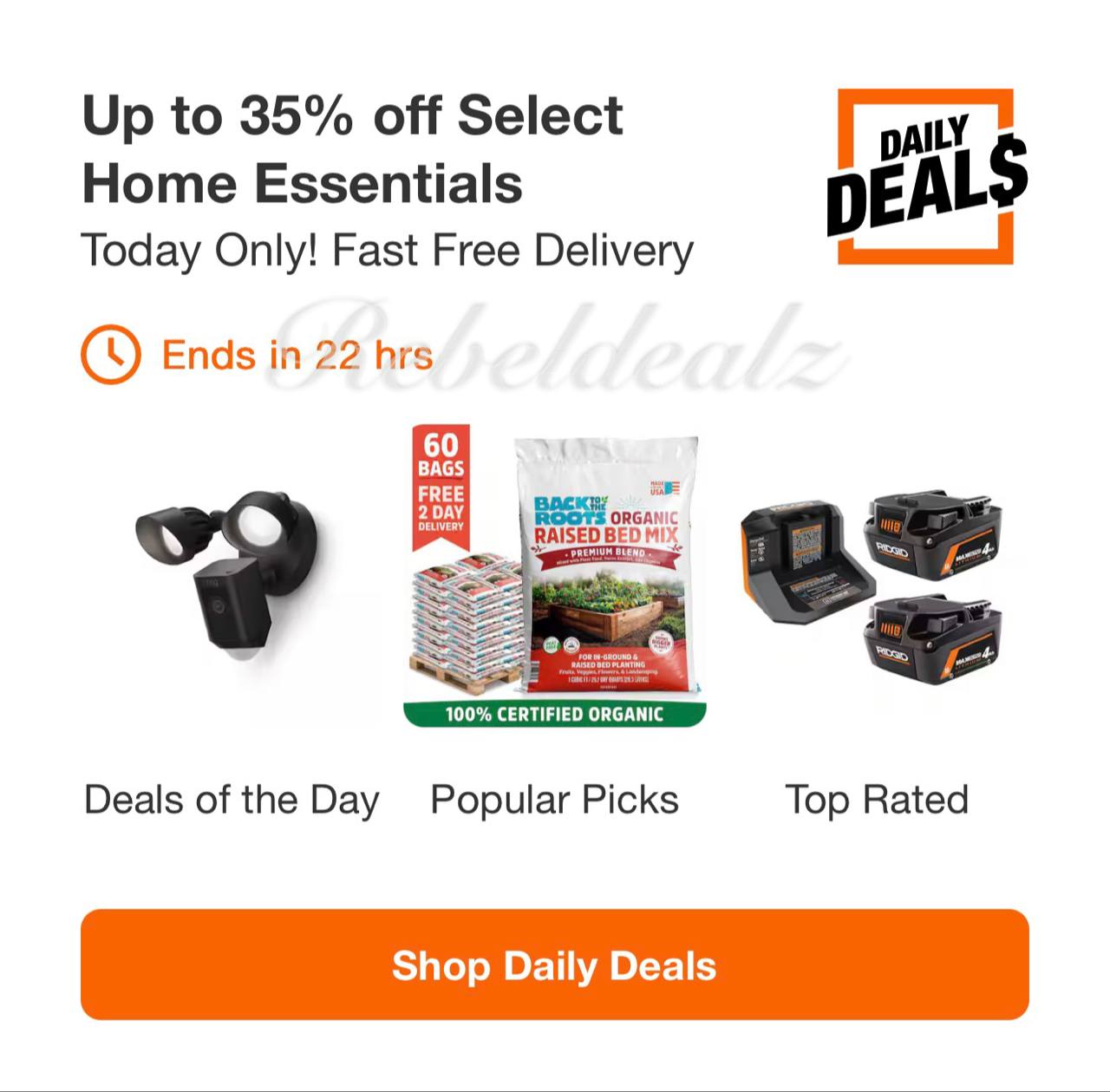 Up to 35% Off Select Home Essentials at Home Depot