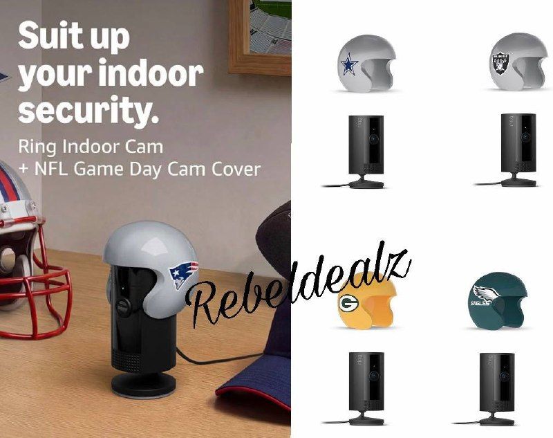 Ring Indoor Cam with NFL Game Day Helmet Cover, 60% Off