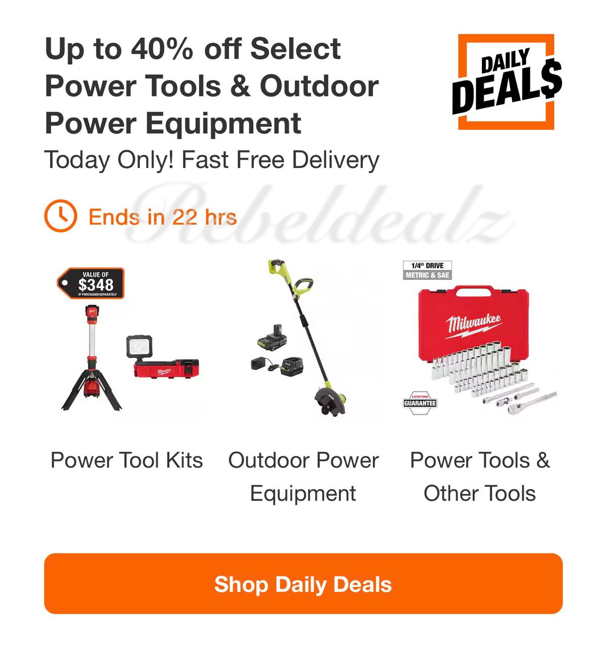 Up to 40% Off Select Power Tools & Outdoor Equipment at Home Depot