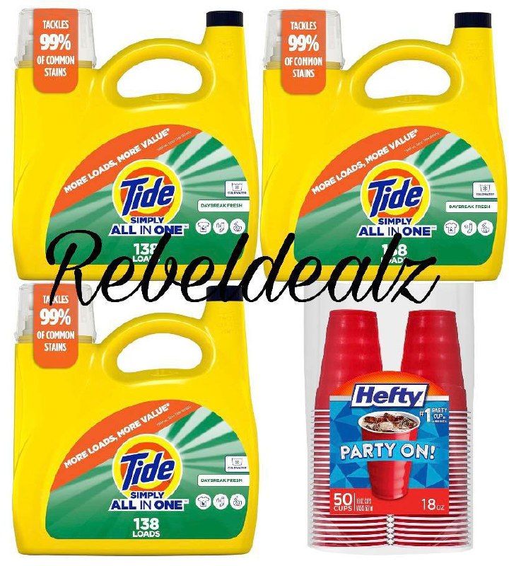 Amazing Deals on Laundry Detergent and Party Cups